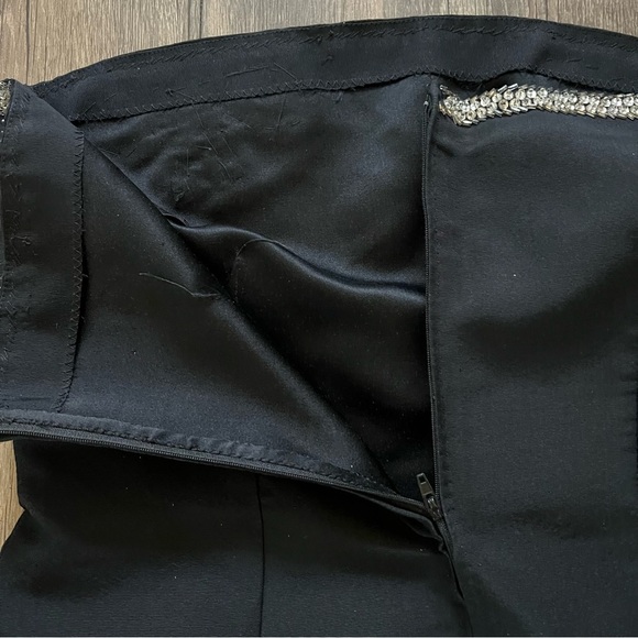 Women’s Strapless Bandana Embellish Sequin Trim Black Corset Top Party Fitted L - Picture 8 of 12